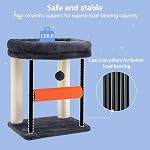 Hey-brother Cat Tree Tower with Rolling Scratching Post, Spacious Plush Platforms, Fully Sisal-Wrapped Column and Plush Toy Ball, Sturdy Bed for Indoor Kittens, 18.9 inches, Smoky Gray MPJ010SG