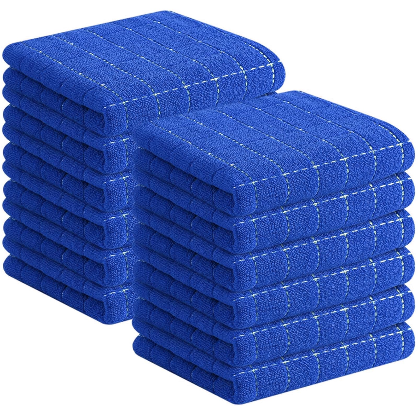 Homaxy 100% Cotton Terry Kitchen Towels, 12 Pack, Blueberry | Ultra Soft and Absorbent Dish Towels for Kitchen, Suitable for Drying and Washing Dishes