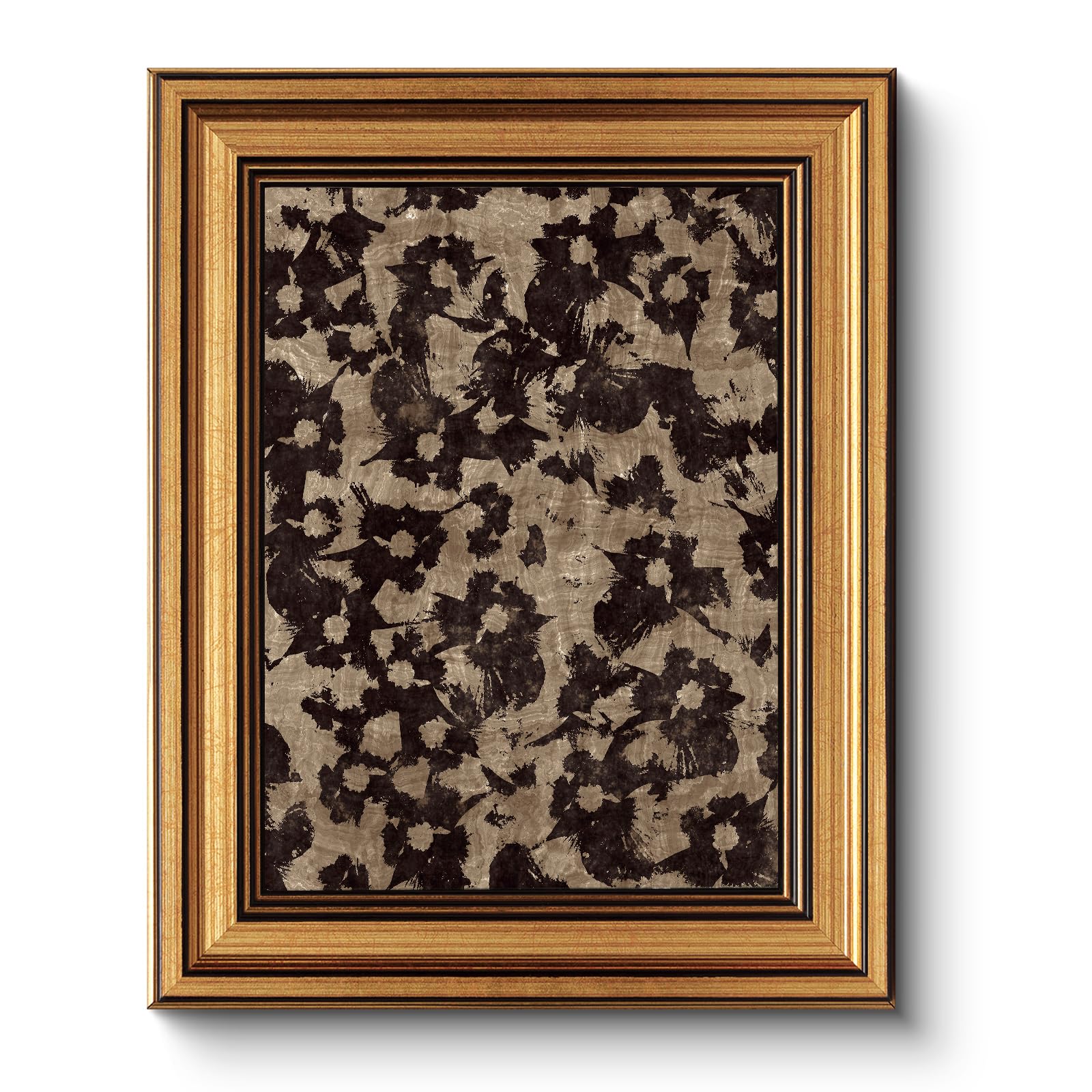 HUARCEY Gold Framed Vintage Wall Art for Living Room, Flowers Painting Prints Shelf Decor for Kitchen, Aesthetic Bedroom Wall Art, Christmas Gifts for Friends or Family (Crushed Flower - 8"x10")