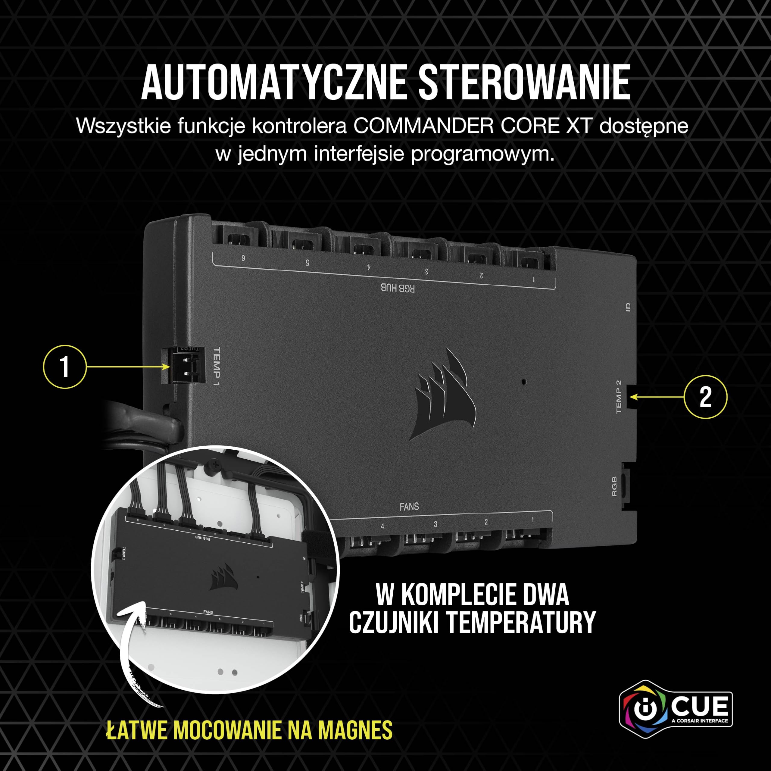 Corsair iCUE Commander CORE XT Kontroler Oświetlenia Rgb, Czarny, 264 Diody CL-9011112-WW