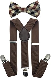 CD Kids, Toddlers Suspender and Bow Tie Set, Adjustable Set and Colors for Boys and Girls (Brown)