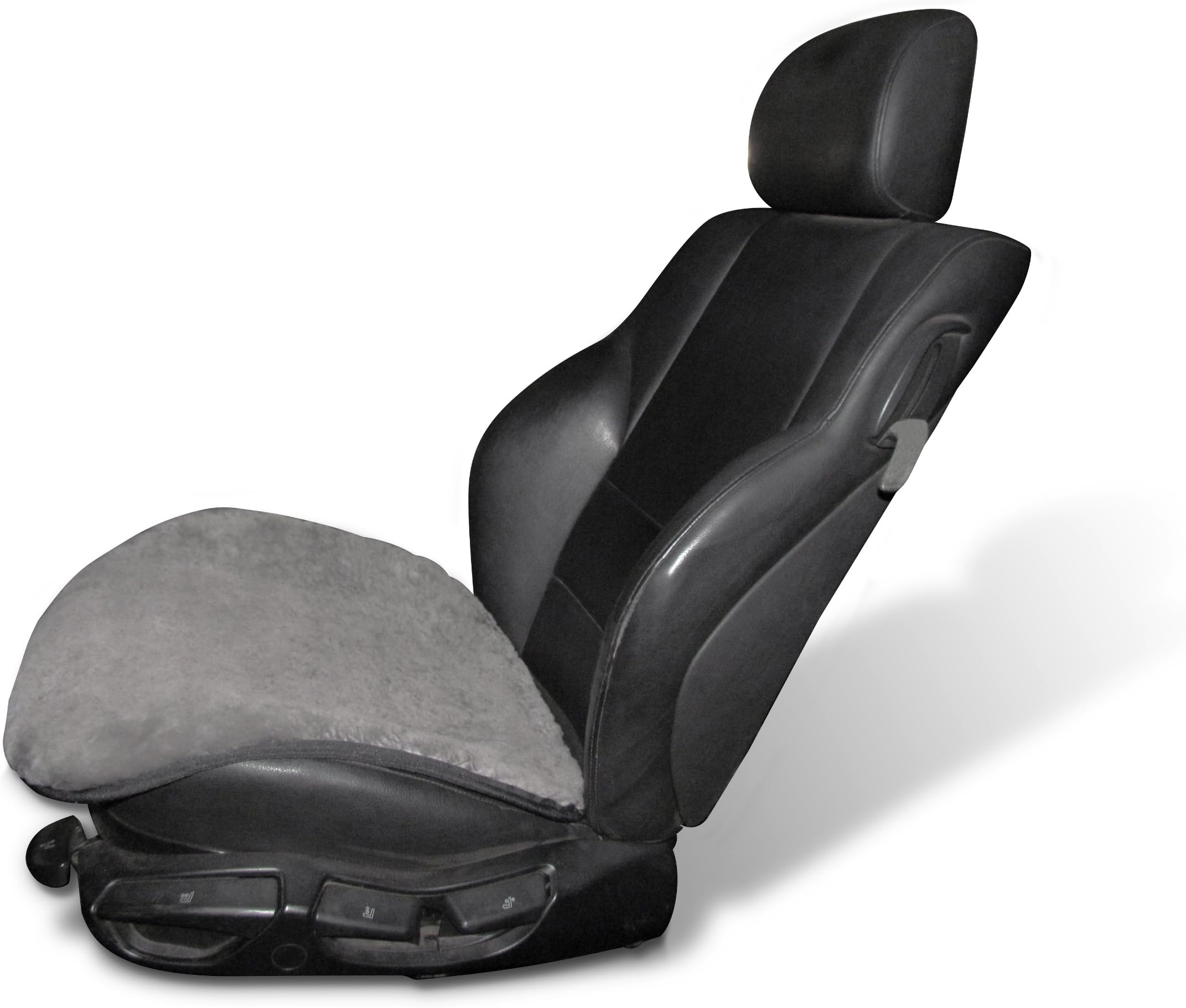 Seat Pad (21 x 21, 441 square inches) made from Luxurious Australian Merino Sheepskin - Granite Grey