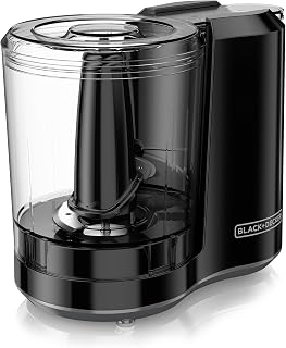 BLACK+DECKER HC300B FreshPrep 3-Cup Electric Food Chopper - Powerful 175W Mini Chopper for Veggies, Meat & Salsa