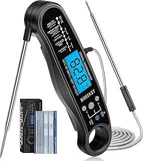 [2022 New] 2 in 1 Instant Read Meat Thermometer for Cooking, Fast & Precise Digital Food Thermometer with Backlight, Magne...
