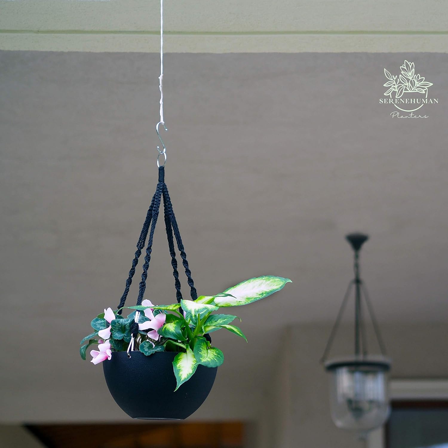 Self Watering Hanging Planter (10" Inch Set of 2) | Hanging Pots for Plants | Outdoor & Indoor Hanging Planters for Outdoor Plants | Macrame Plant Hangers with Handmade Rope by Serenehuman : Patio, Lawn & Garden