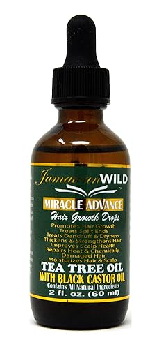 All Natural - Aceite de árbol de té con aceite de ricino negro, 2 oz fl / 2.0 fl oz Aceite de árbol de té con aceite de ricino negro,Aceite de Oliva