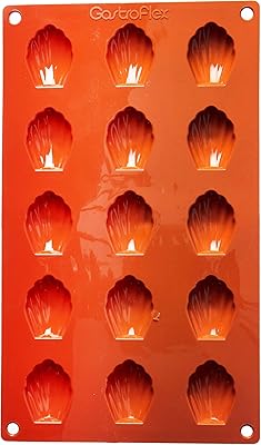 Matfer Bourgeat Gastro Flex Mini Madeline Mold, Red