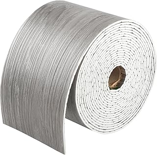 Peel and Stick Baseboard Trim, 32.4 Ft x 3.9 in PVC Caulk and Trim Strips, Self-Adhesive Wall Base Boards Moulding Trim Molding((Grey Wood Grain Color)