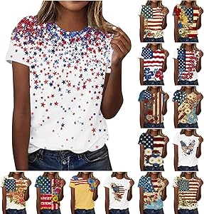 Patriotic Shirts for Women 250 Anniversary USA Shirt American Flag Short Sleeve Shirt 4th of July Tops