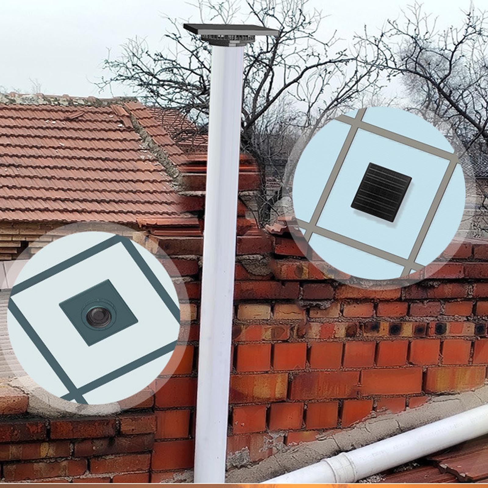 Wentylator Dachowy z Panelem Słonecznym, Monokrystaliczny Panel Słoneczny o Mocy 8 W z Wodoodpornym, Bezszczotkowym Silnikiem Prądu Stałego IP68, Przepływ Powietrza 360CFM dla Systemu
