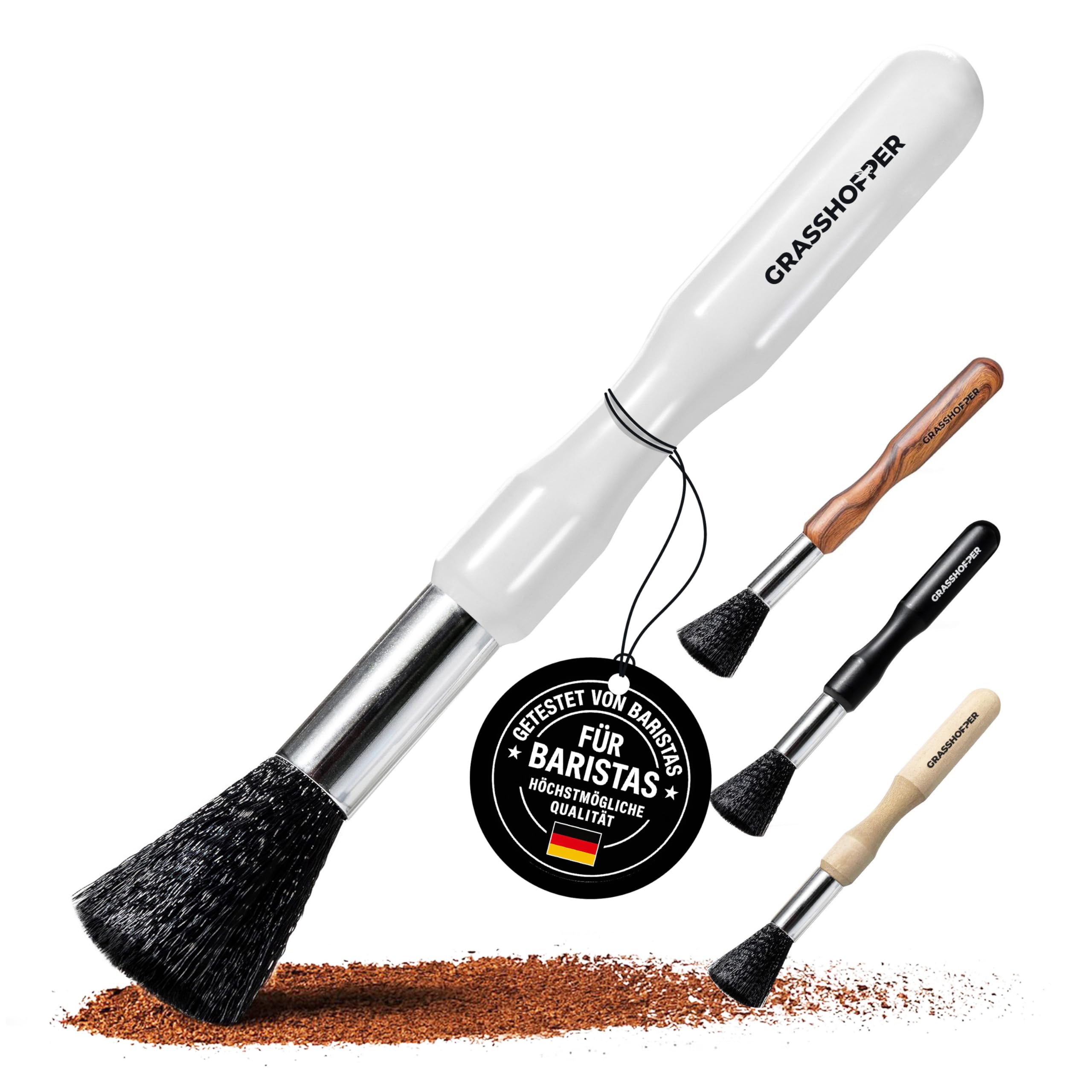 Pinceau Barista Grasshopper En Bois - Nettoyage Végétalien Écologique Pour Machine à Café, Expresso Et Moulin