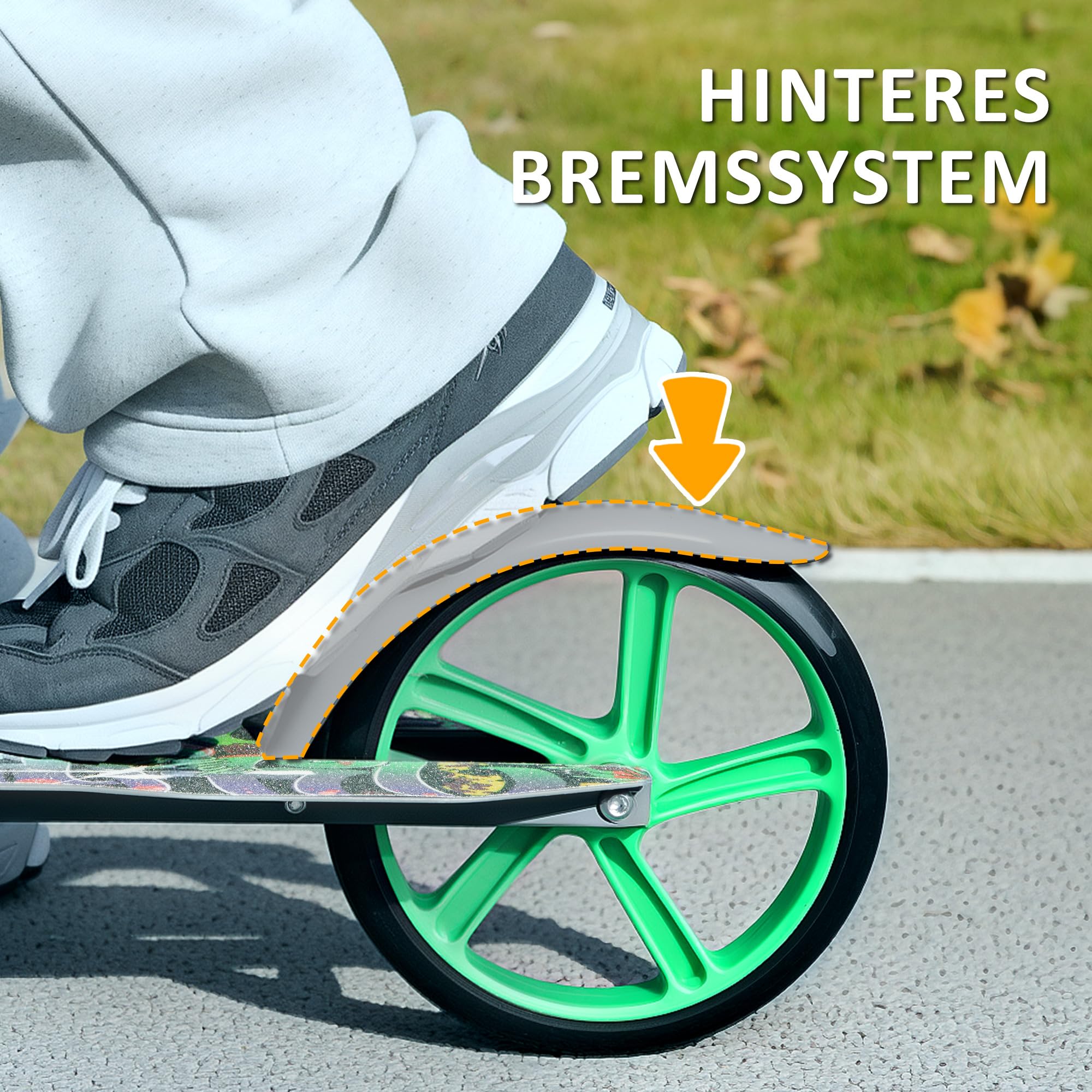 AIYAPLAY Roller Kinder Scooter mit 200 mm Rollen Bremse, klappbarer Kinderroller Höhenverstellbarer Tretroller Kickscooter für Kinder Jugendliche 6-12 Jahre Cityroller bis zu 100 kg