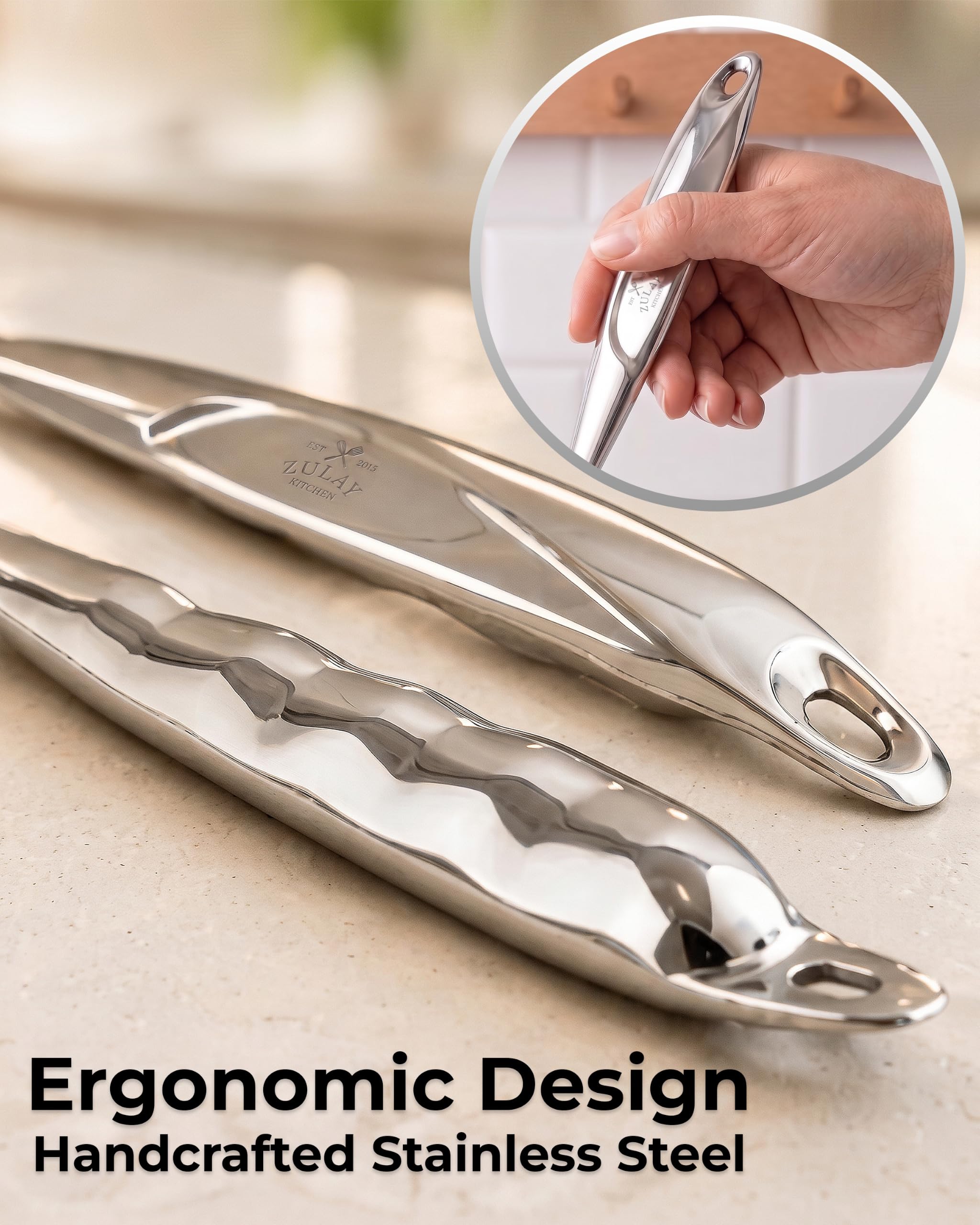 Zulay Kitchen Pasta Spoon - Stainless Steel -6