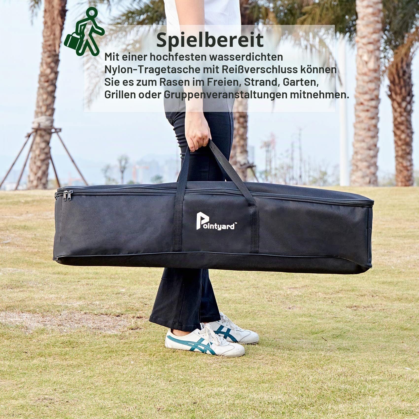 Krocket-Set für 6 Spieler, 81,3 cm, Vintage-Stil, Krocket-Set mit Holzschlägeln/farbigem Ball/Wickets/Heringen für Erwachsene/Jugendliche/Familie, perfekt für Rasen/Hinterhof-Spiel/Park