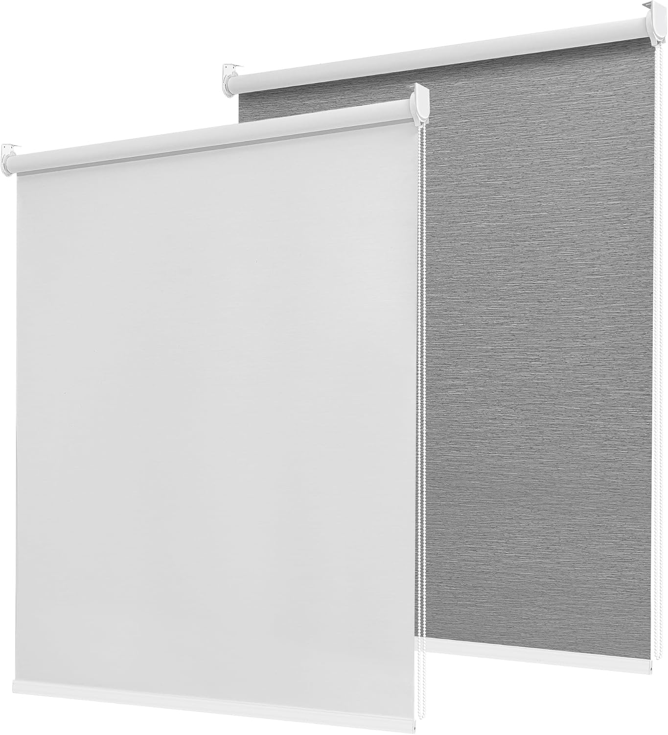 100% Blackout Roller Shades for Indoor Windows with Thermal Insulated Fabric UV Protection Privacy Window Shades for Living Room, Home and Office White 22" W x 72" H 22"W x 72"H White