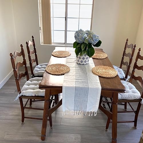 Miniatura 7 de Barnett Home Decor - Cojín para silla de comedor con cintas, relleno de espuma de látex, 100% algodón, fabricado en Estados Unidos, lavable a