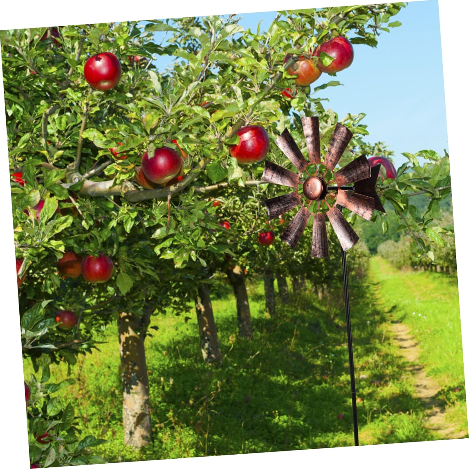 Wrought Iron Metal Windmill Garden Windmill Iron Art Stake for Garden Outdoor