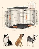 FEANDREA Dog Crate, Foldable, 107 cm, 2 Doors, XL, Black PPD42H - 4