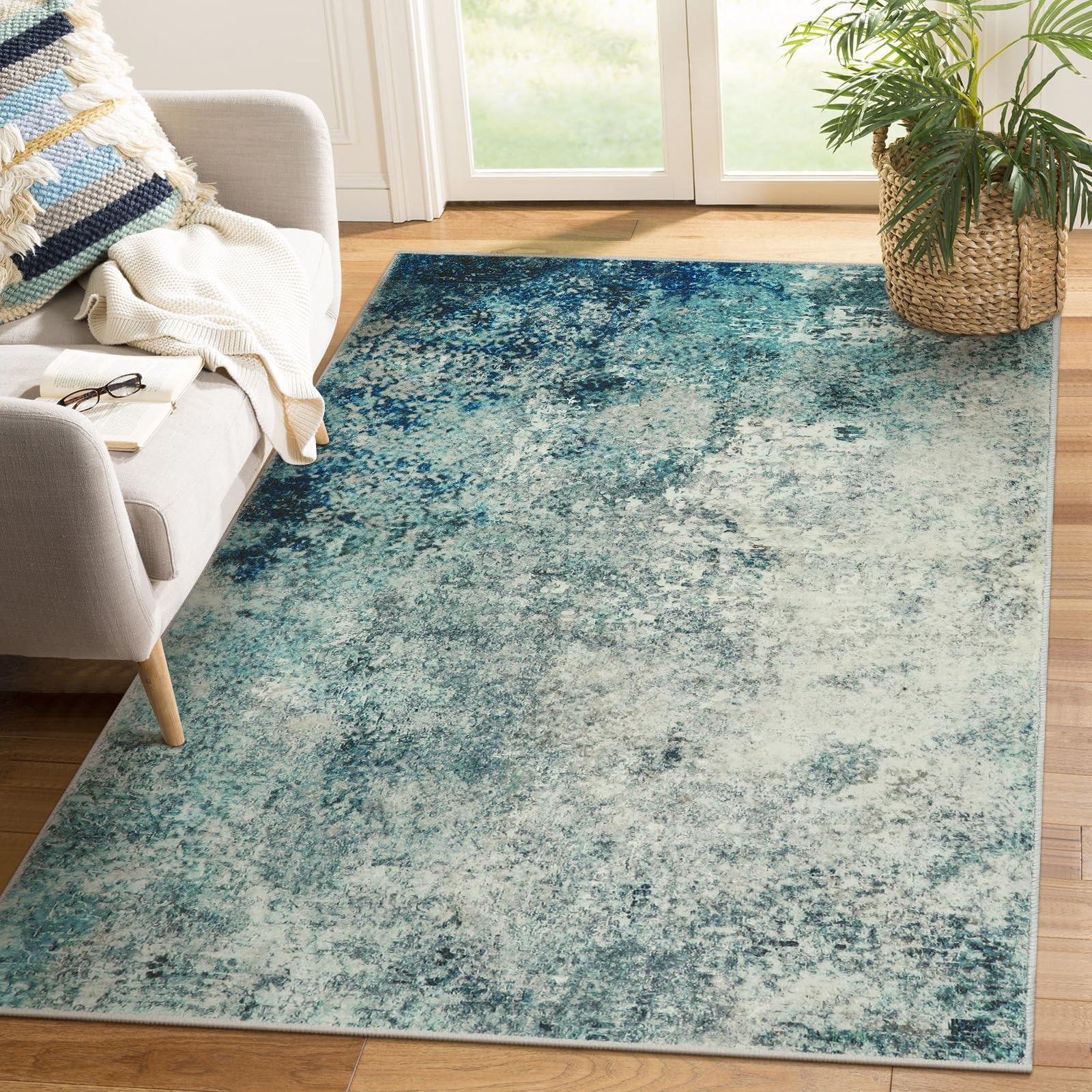 Tapis de salon abstrait moderne lavable et tapis d'appoint chambre 160x230