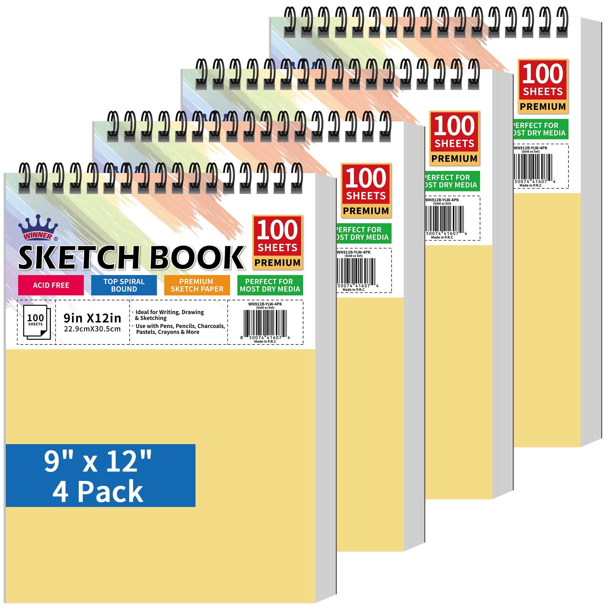 9"x12" Sketchbook - 400 Sheets for Kids & Artists -14 9"x12" Sketchbook - 400 Sheets for Kids & Artists -14