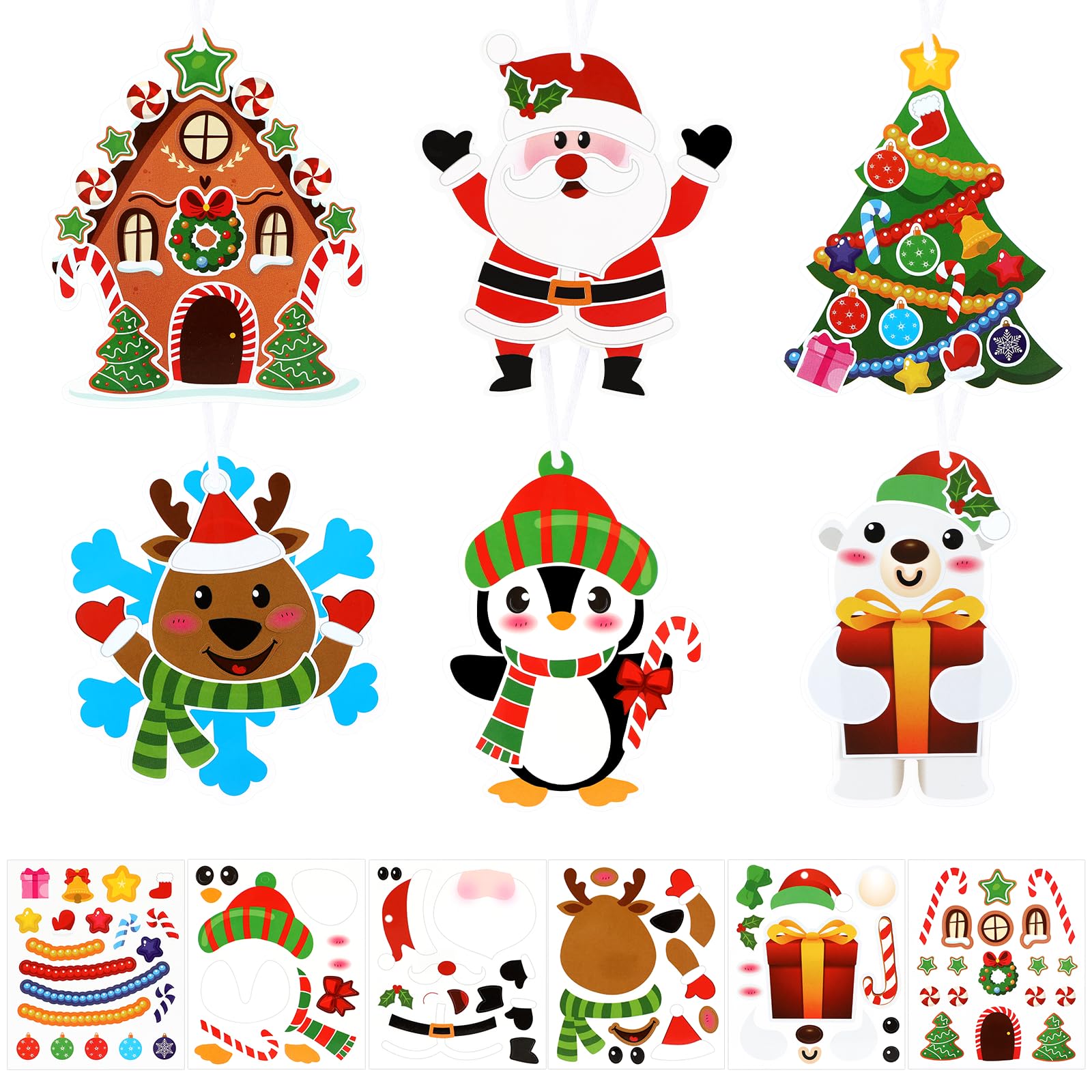 Kit Décoration Sapin De Noël à Colorier Baker Ross - Lot De 8 Sapins En Mousse 14 Cm - Loisir Créatif Enfant