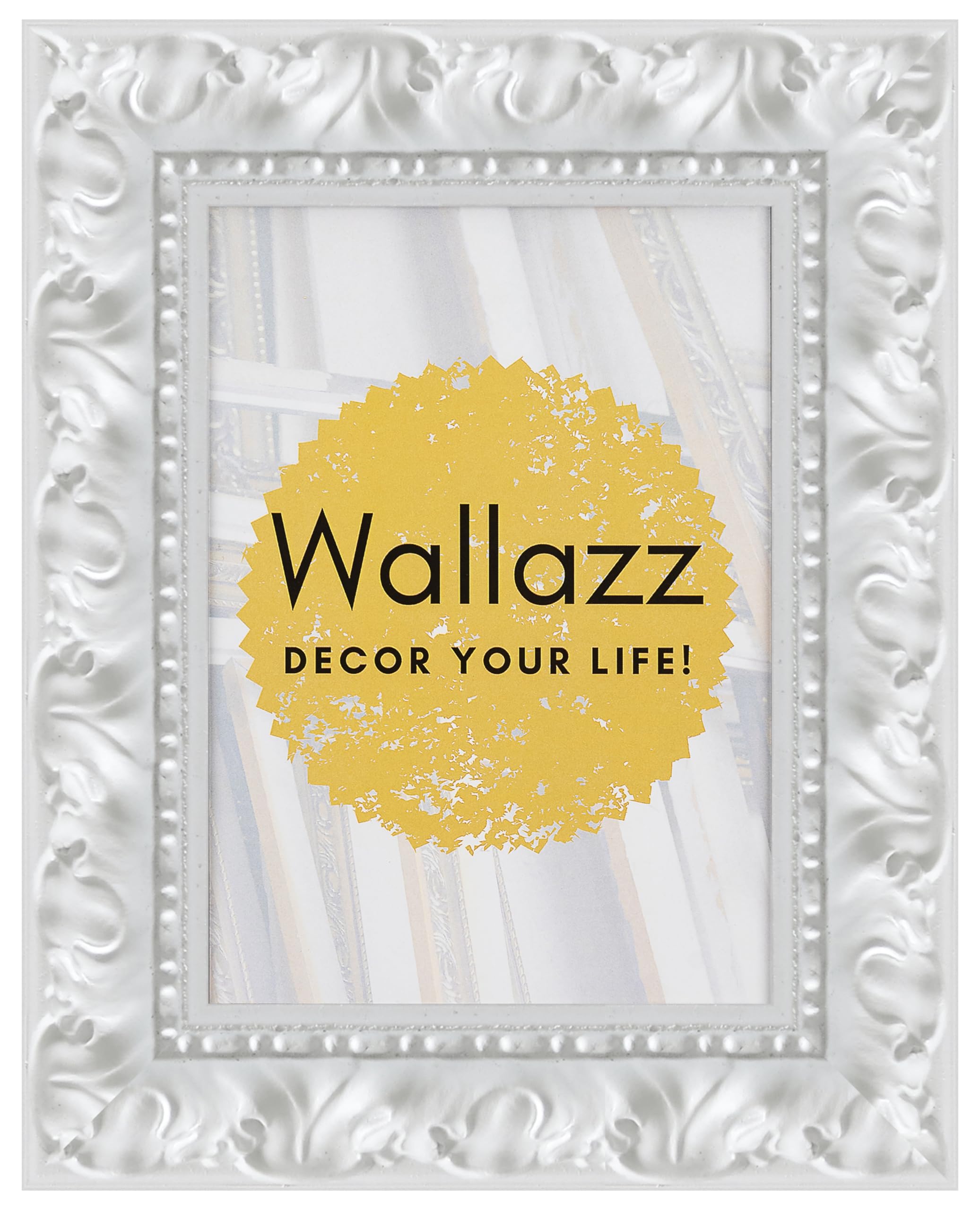 Wallazz Cornice Portafoto in Legno 29,7x42cm A3 Bianco. Cornice per Foto con Vetro Sintetico Infrangibile - Porta Foto Decorativo - Made in Italy