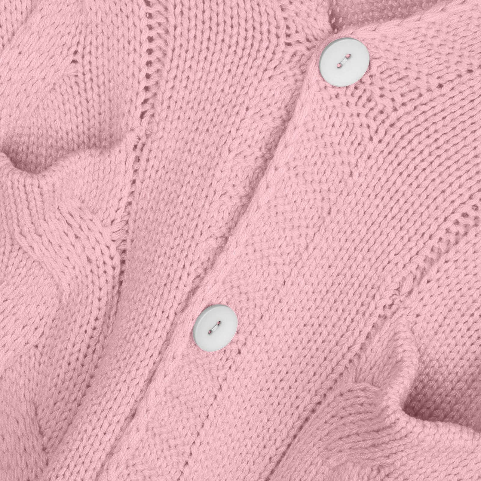 Cárdigan con botones para mujer, suéter de punto grueso de gran tamaño, suave, manga larga, parte delantera abierta, abrigo holgado con 2 bolsillos, ropa de punto acanalado, ropa de abrigo ligera y