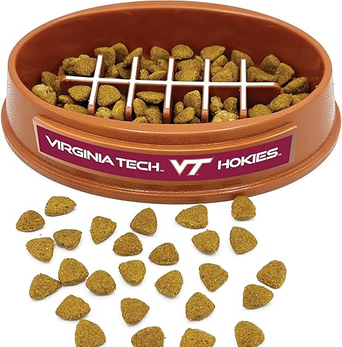 Miniatura 36 de NCAA Super-Bowl Ohio State Buckeyes - Cuenco para perros de alimentación lenta con diseño de fútbol para una digestión saludable. Cuenco