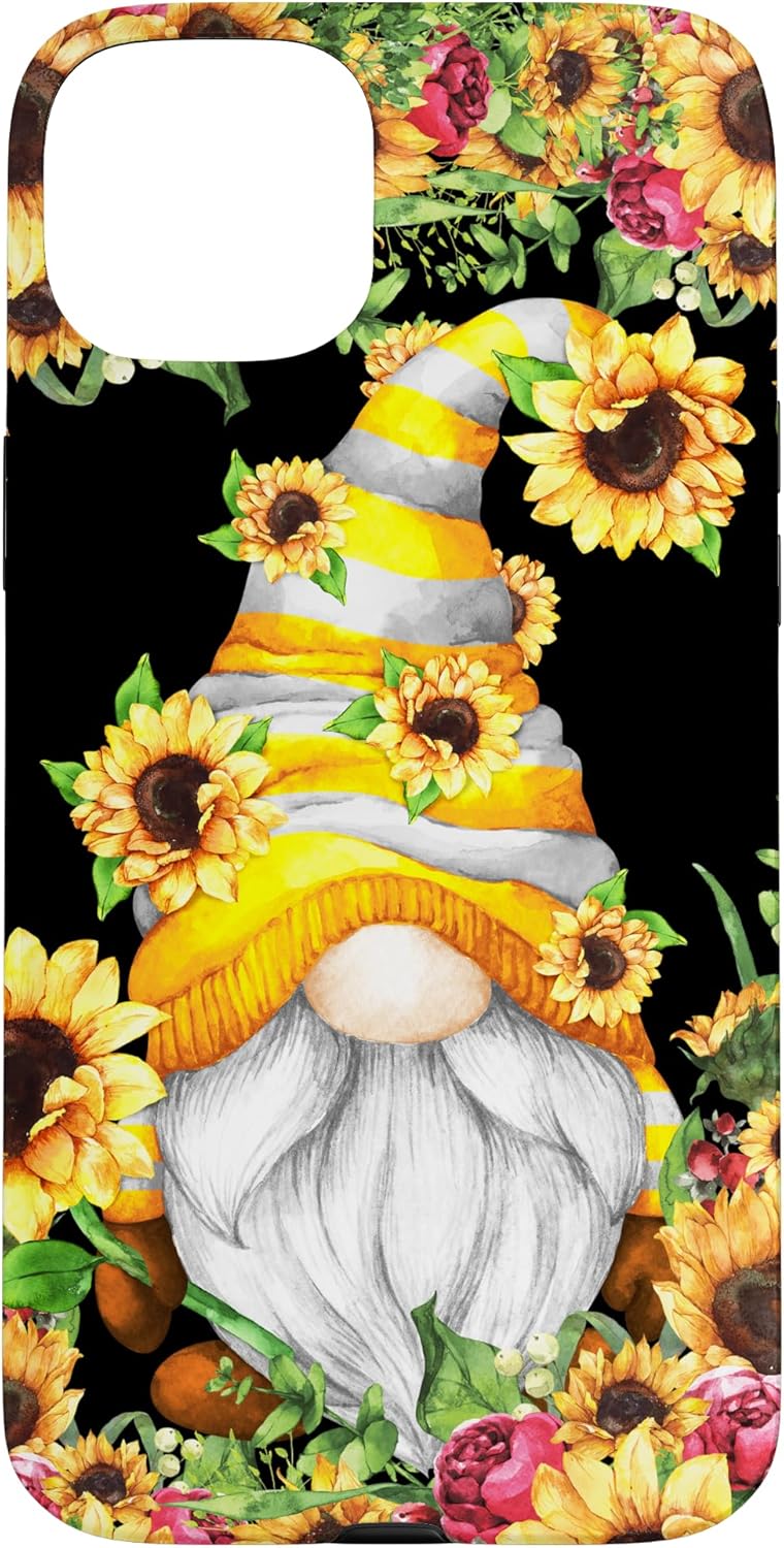 Cute Spring Gnomes For Women And Summer Aesthetic Sunflower Case for iPhone 15