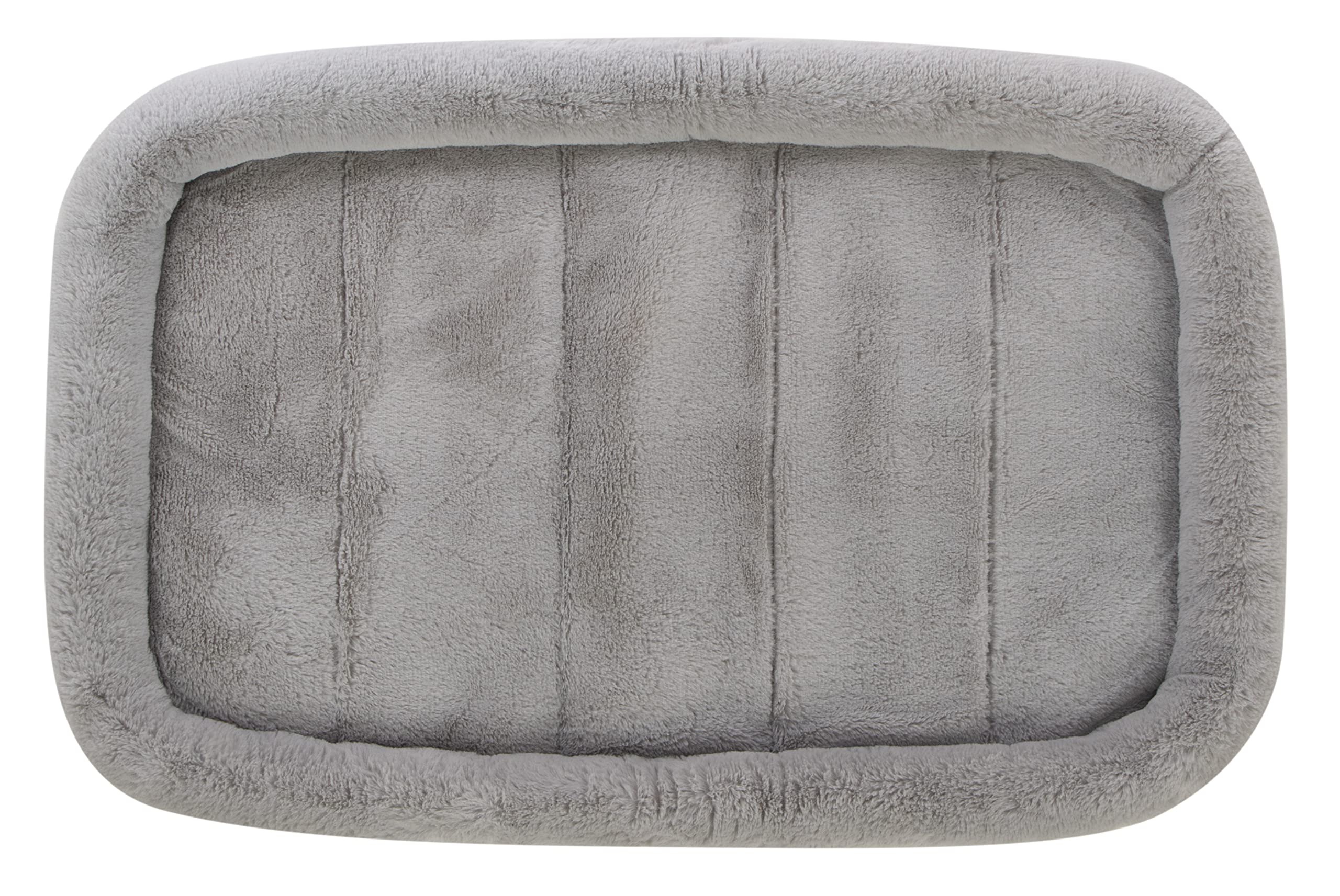 TrustyPup Quilted Crate Bolstered Mat Dog Bed, Ideal for Crates Gray