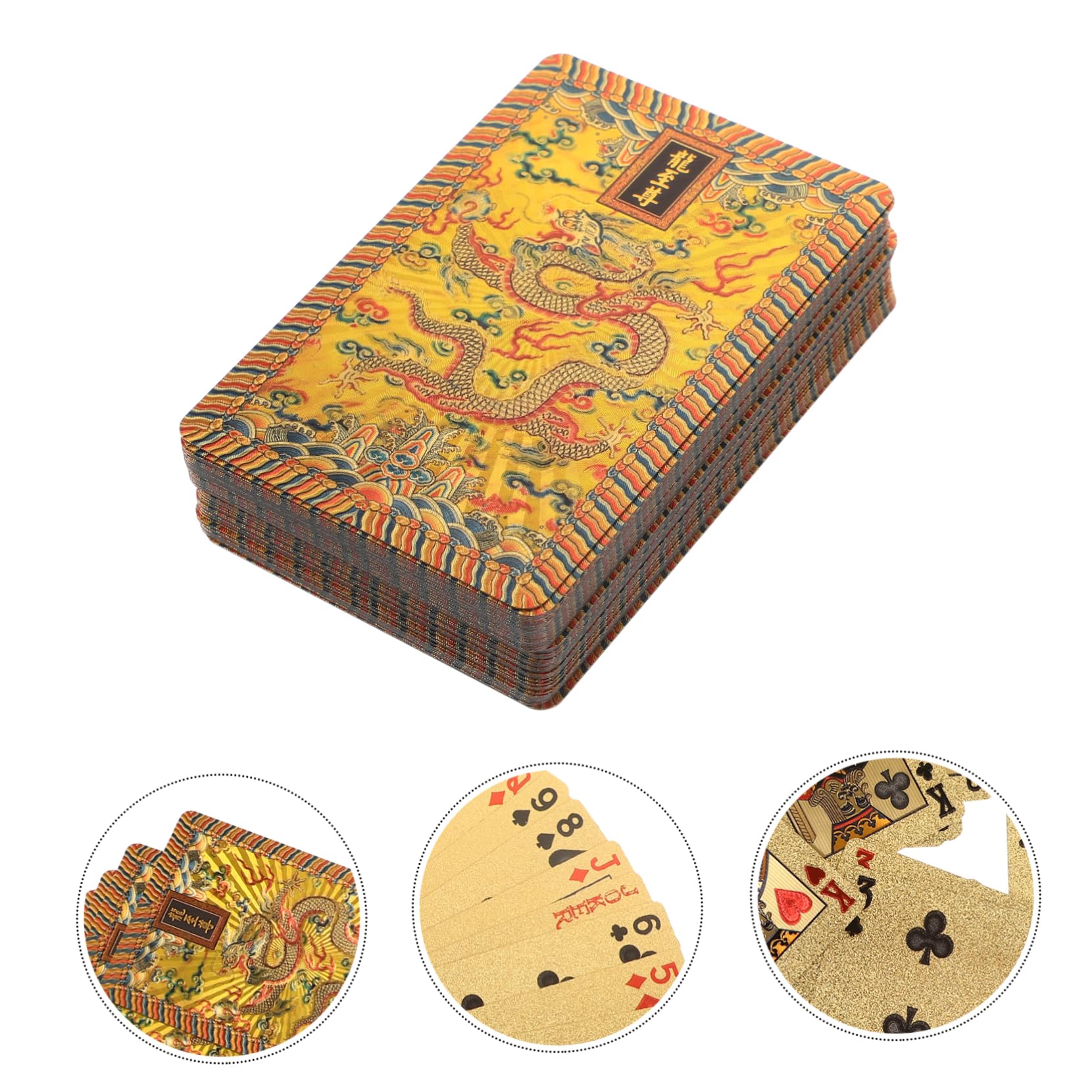 ibasenice 4confezioni Carte Da Poker Placcate Oro Gioco Di Intrattenimento Per Feste Ottime Per Eventi e Attività All Aperto Materiale Resistente e Design Elegante e Raffinato
