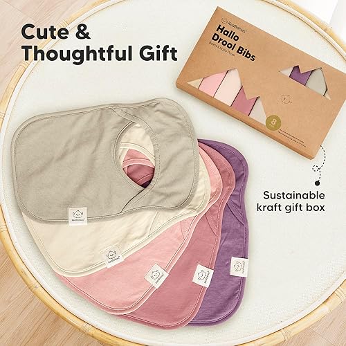 Miniatura 9 de Paquete de 8 baberos para bebés para niños y niñas, baberos sin botones para bebé, bebé, babero para niña, baberos para bebé, baberos bandana para