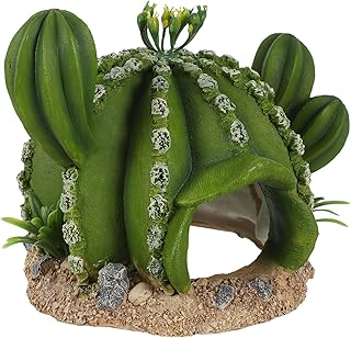 Réptil Esconder Caverna Resina Cactus Shape Hideouts Habitat Tartaruga Tartaruga Caixa de Abrigo Peixe Esconder Caverna para Répteis Gecko Spiders Lagartos Tortoise Peixe Verde