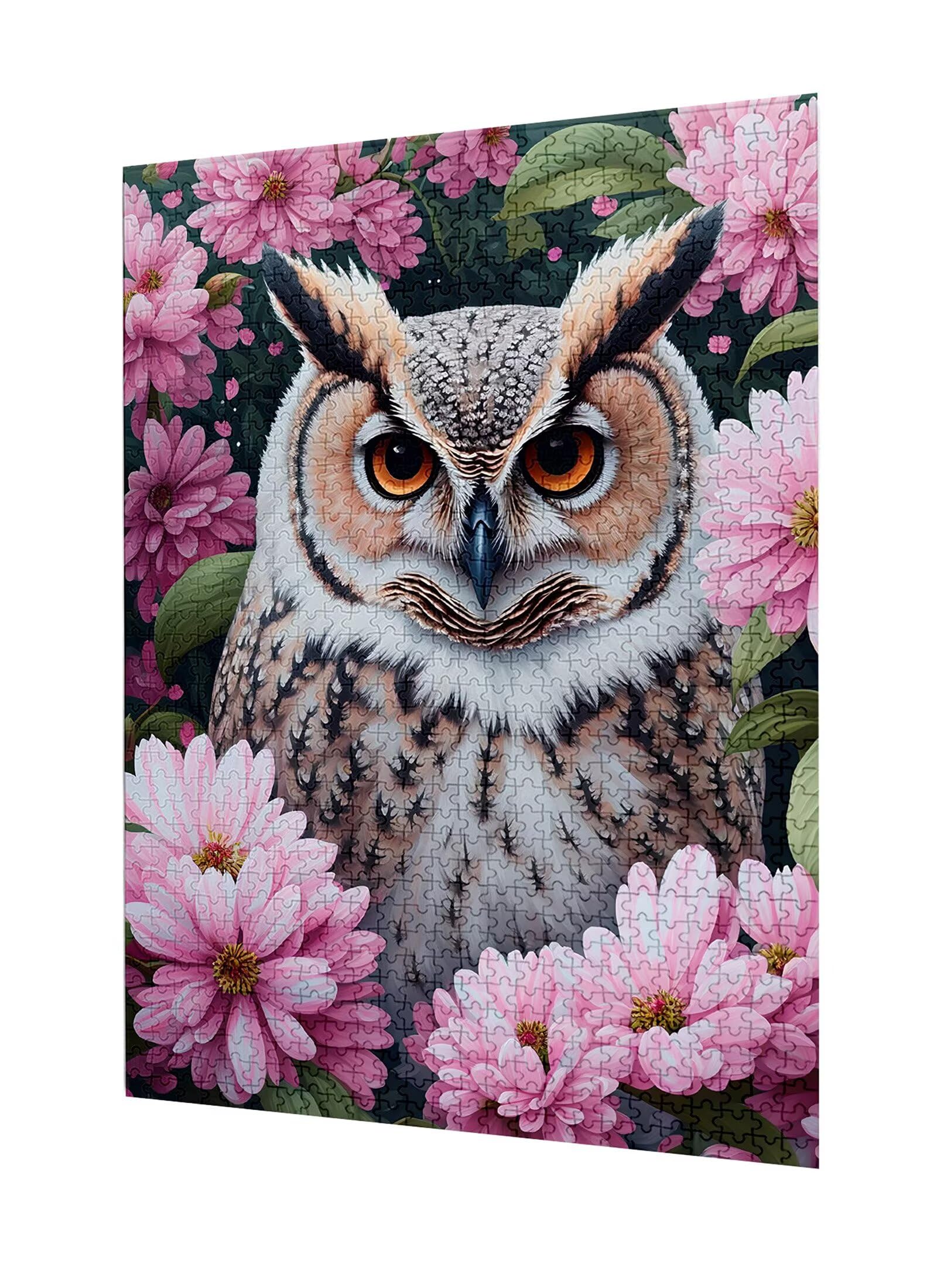 Blume Puzzle 1500 Teile Eule Puzzle Erwachsene, Holzpuzzle Erwachsene, DIY Groß Puzzelmatten, Premium Quality Klassische Wooden Jigsaw, Holzpuzzle ab 14 Jahren für Jungen, Geschenke Mädche S-697