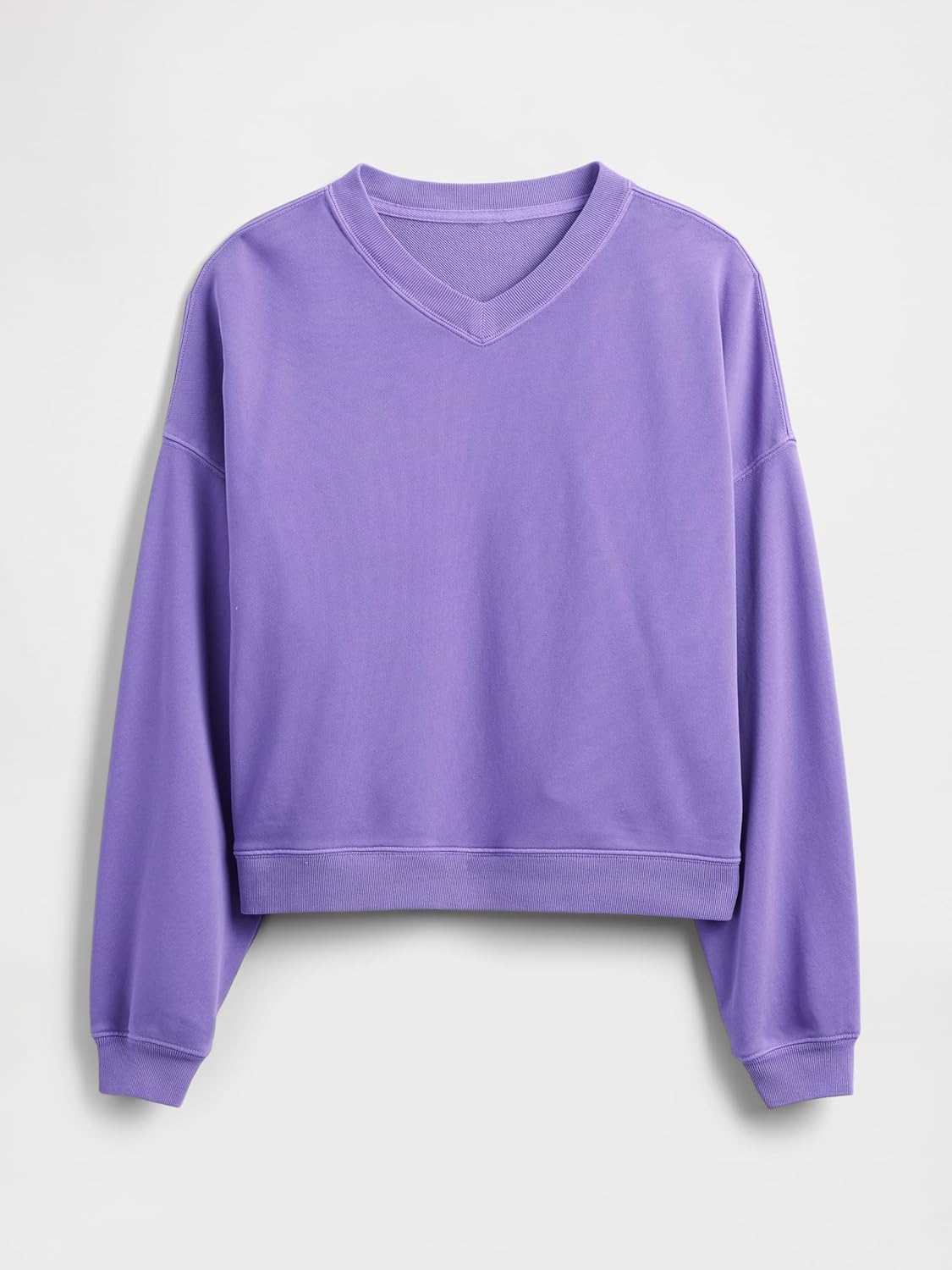 GAP womens French Terry V-neck Sweatshirt - Image 4