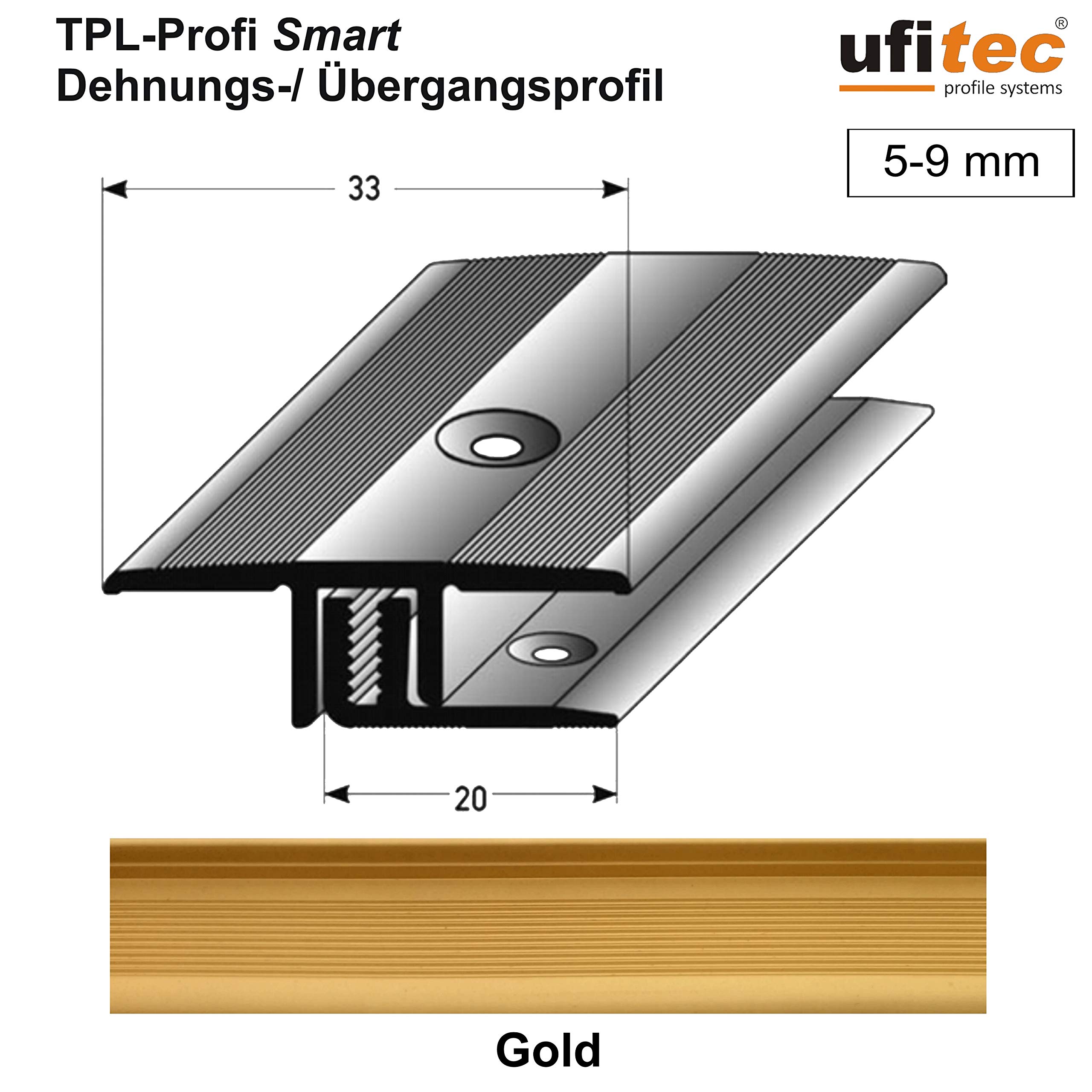 Ufitec® Einschubprofil Für Belagshöhen Bis 5 Mm Mit 24 Mm Nase Treppen Stufen Abschlussprofil 54109