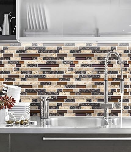 Vista 88 de STICKGOO - Azulejos autoadhesivos para loseta en muro, 12 x 12 pulgadas, azulejos autoadhesivos para loseta en muro de cocina y baño