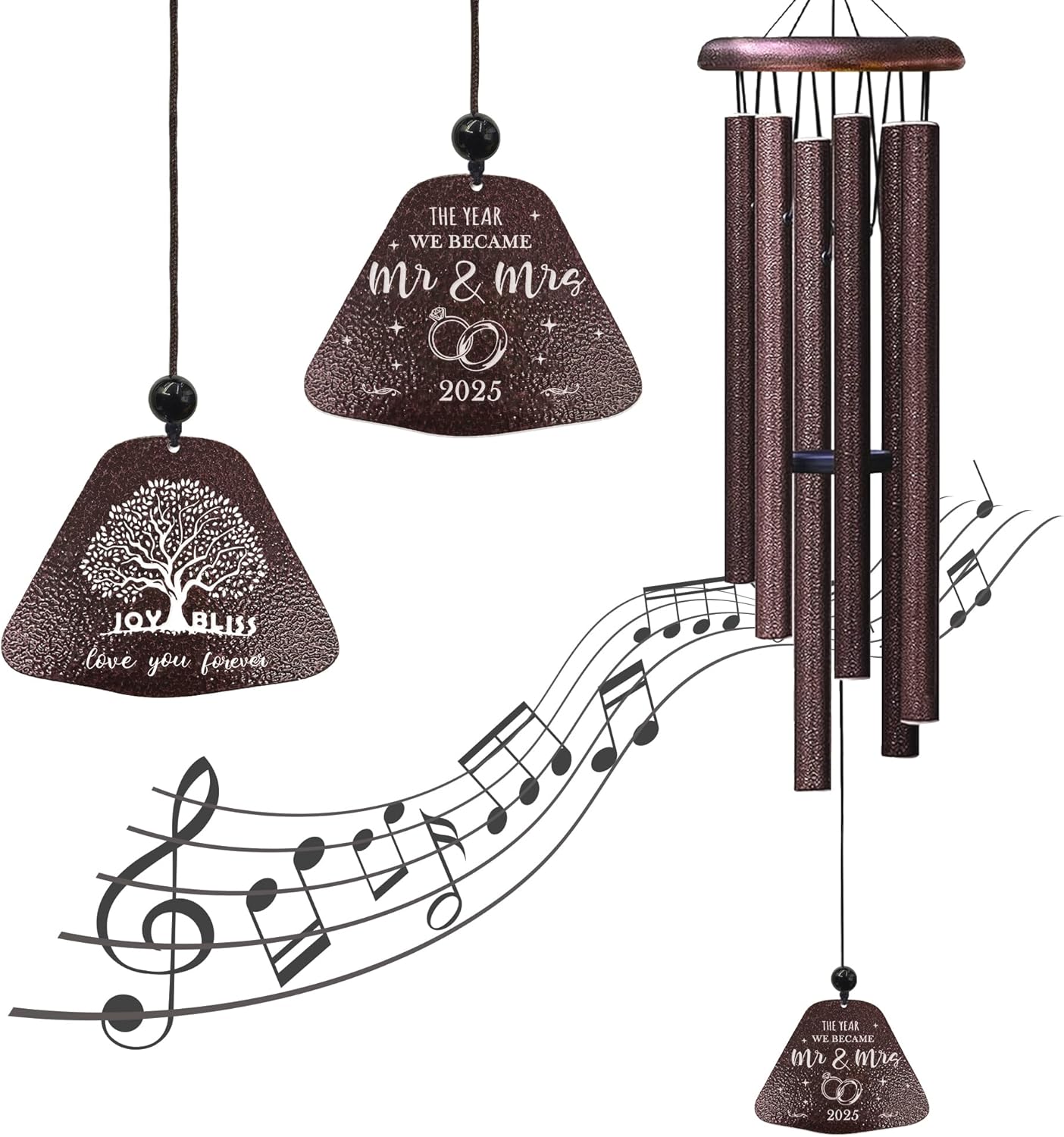 Yesruby Wedding Gifts, Mr and Mrs Gift 32” Wind Chimes Outside, Wedding Gifts for Couples Newlyweds 2025, Bridal Shower Just Married Gift