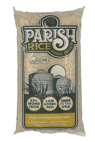 Arroz blanco Parish Arroz alto en proteínas con bajo índice glucémico Arroz blanco de grano largo cultivado localmente Fabricado en los Estados