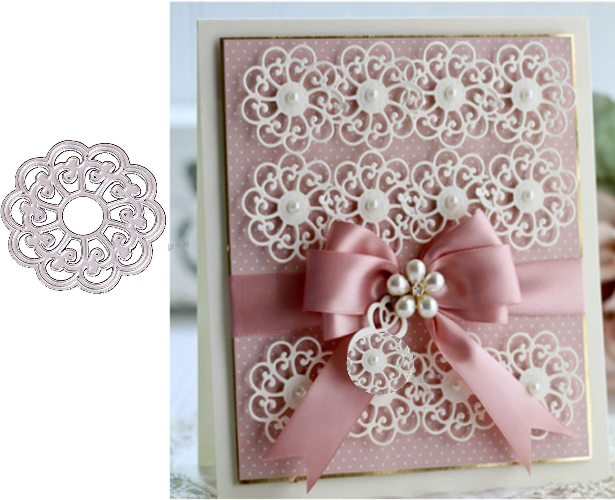 Metall Stanzformen Retro Design - DIY Bastelschablonen 19,5x7,3cm Für Karten & Scrapbooking