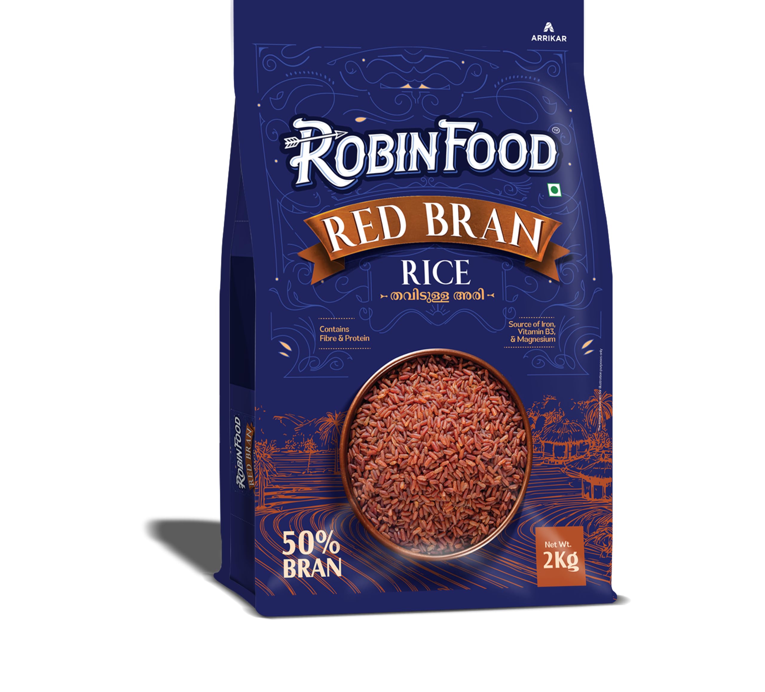 Robinfood Red Bran Rice, 50% Bran, Source of Iron, Vitamin B5, Fibre and Protein, (Pack of 1, 2000, gram)-image-39