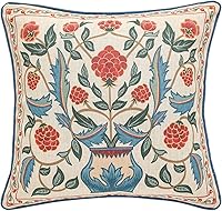Vista 77 de patdrea Fundas de almohada de diseño floral vintage para sofá, fundas de almohada de lino marrón amarillo con patrón de pájaro y rosa, cojín