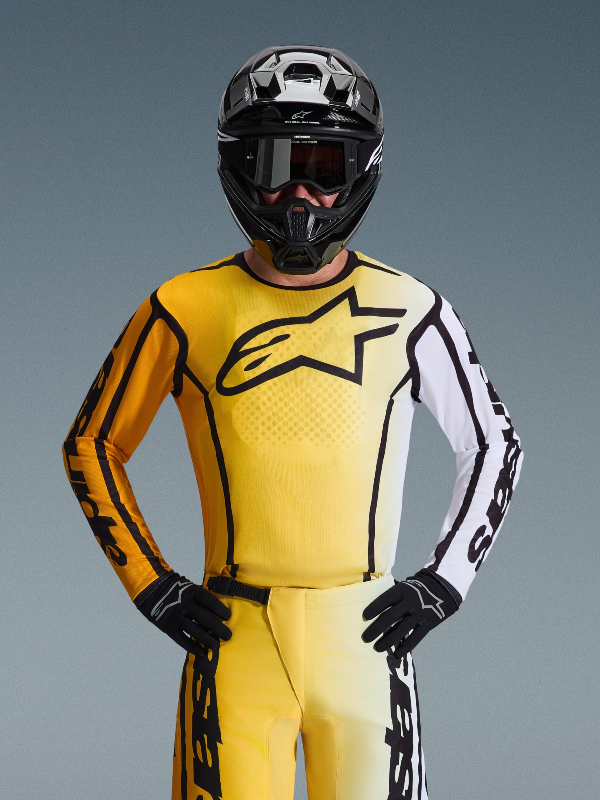 Alpinestars Fluid Apex Maglia da motocross, giallo/nero, L