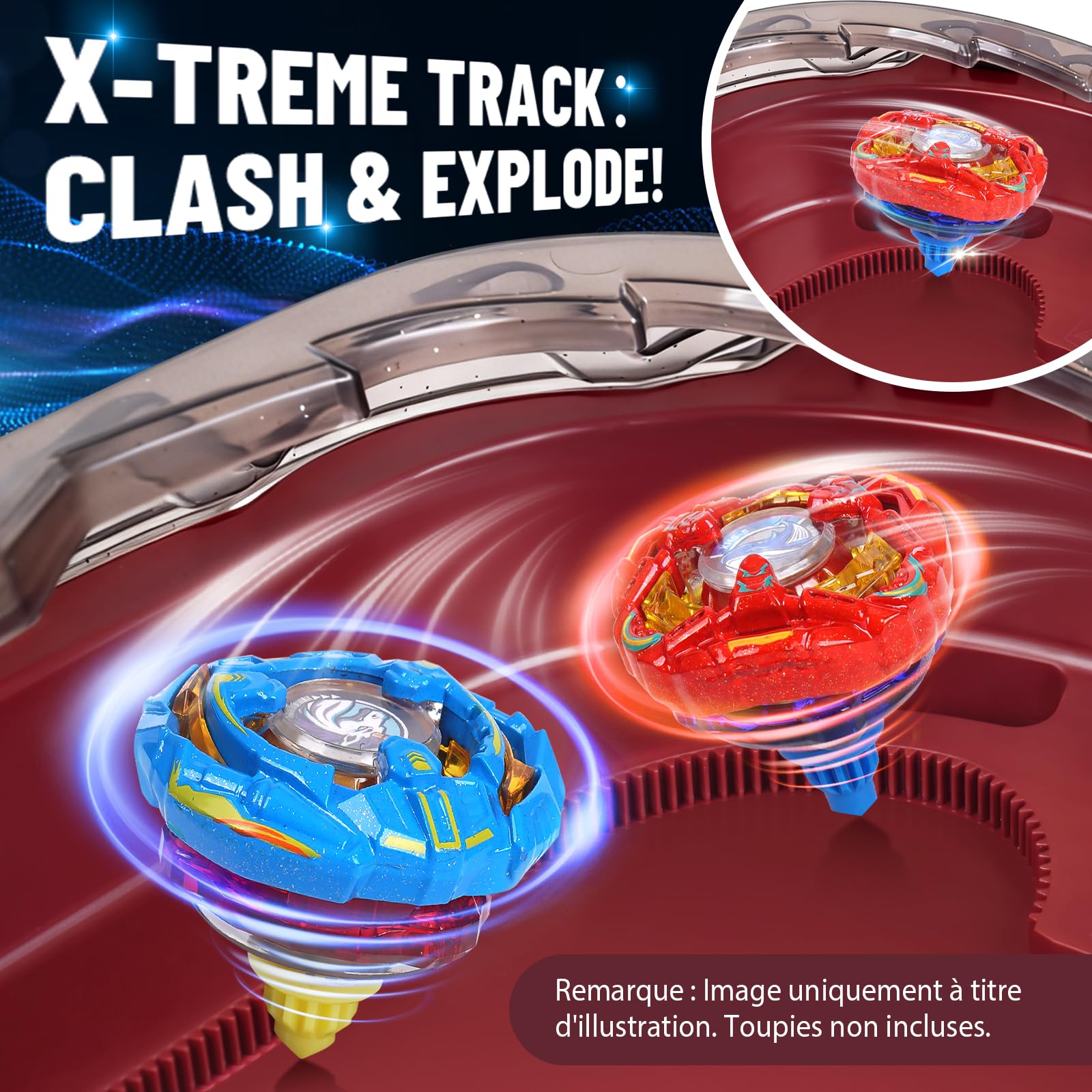 X Battling Stadium Only – Arène de Combat pour toupies avec Piste d'accélération et Toit Anti-Fuite, Compatible avec Les toupies X, Cadeau pour garçons et Filles dès 6 Ans