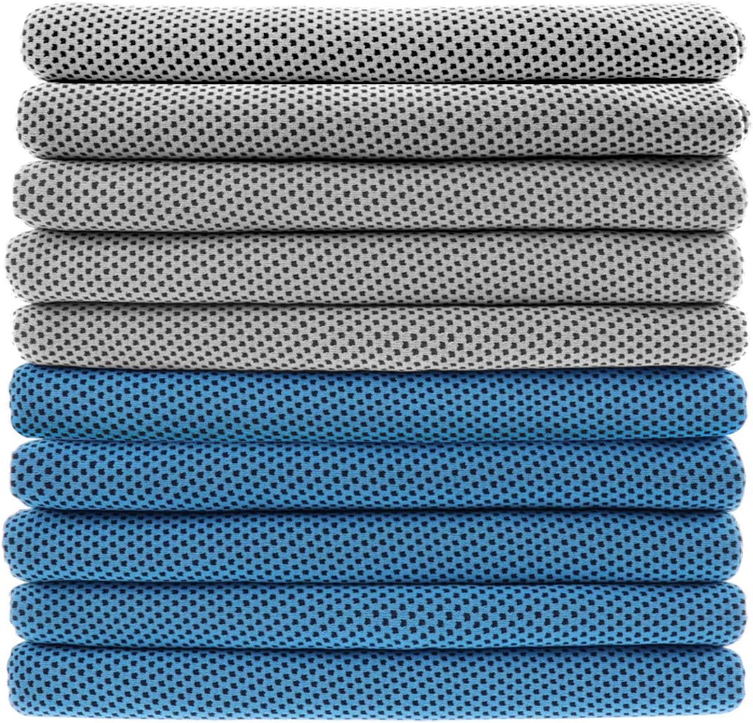 Biange Cooling Towel (10 Pack) for Sports, Workout, Fitness, Gym, Yoga, Golf, Pilates, Travel, Camping & More : Sports & Outdoors