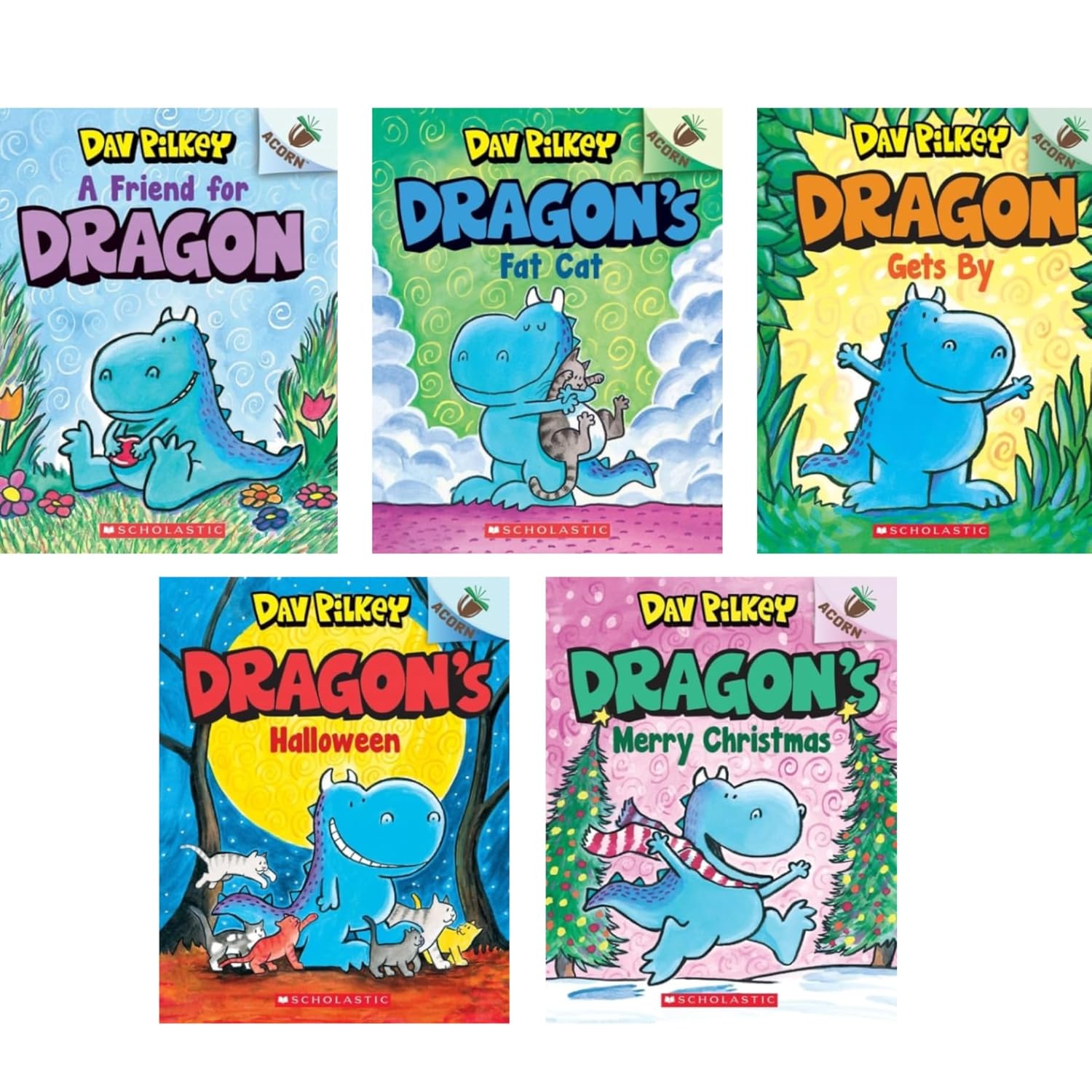 Dragon An Acorn Book Set: A Friend for Dragon, Dragon's Fat Cat;, Dragon's Halloween, Dragon's Merry Christmas      Paperback – January 1, 2024