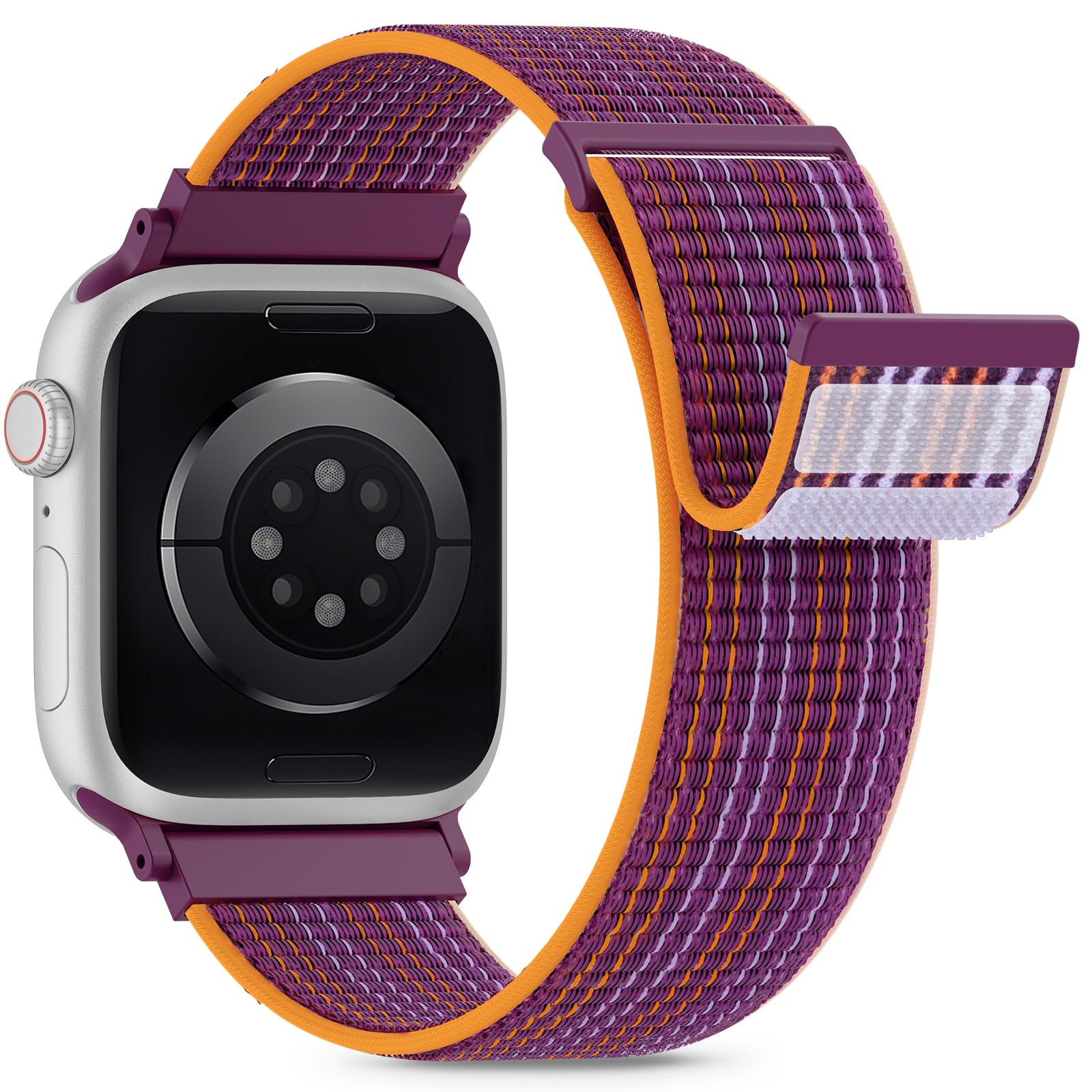 Nylon Loop Sport Band Compatible with Apple Watch Bands 44mm 45mm 46mm 49mm 42mm for Women Men, iWatch Wrist Straps for Ultra 4 3 2, Se, Series 12 11 10 9 8 7, Breathable, Soft Band Ideal for Outdoor