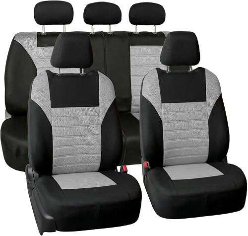 Fundas de malla 3D de primera calidad para asiento de auto, camión o caravana, de FH GROUP (FH-FB068115), Gris