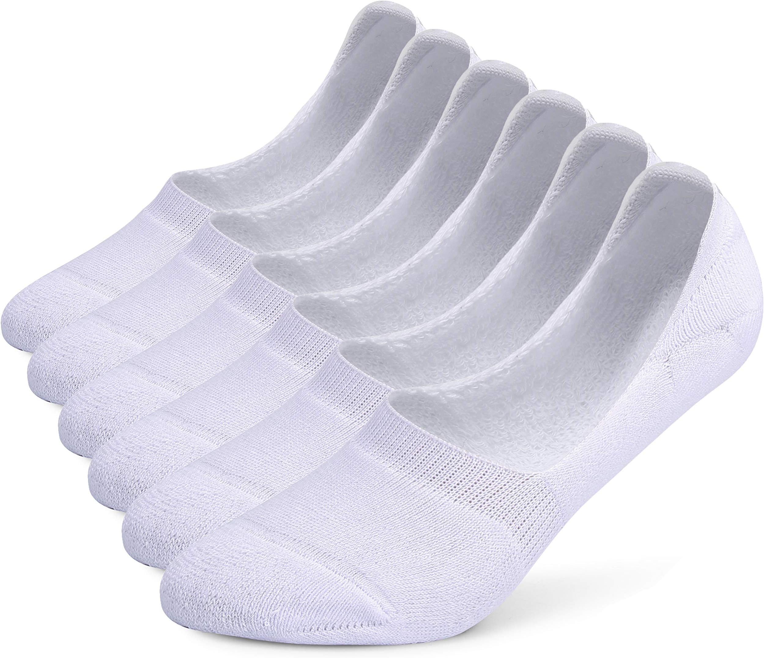 Leotruny 6 Pairs Unisex Thick Cushion Athletic Cotton No Show Socks