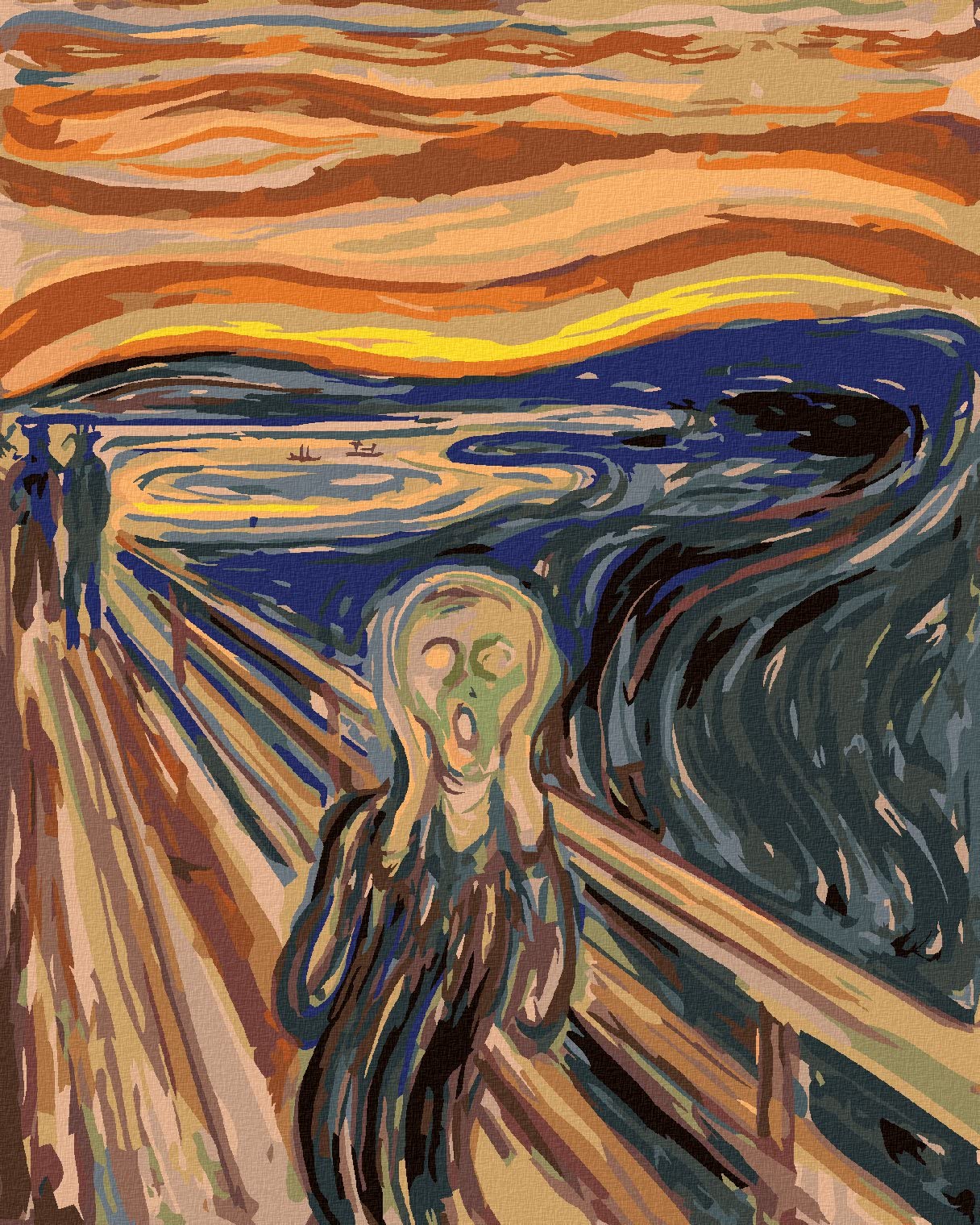 Malowanie według numerów - Rzecz (E. Munch) 40 x 50 cm z blejtramem (już napięty)